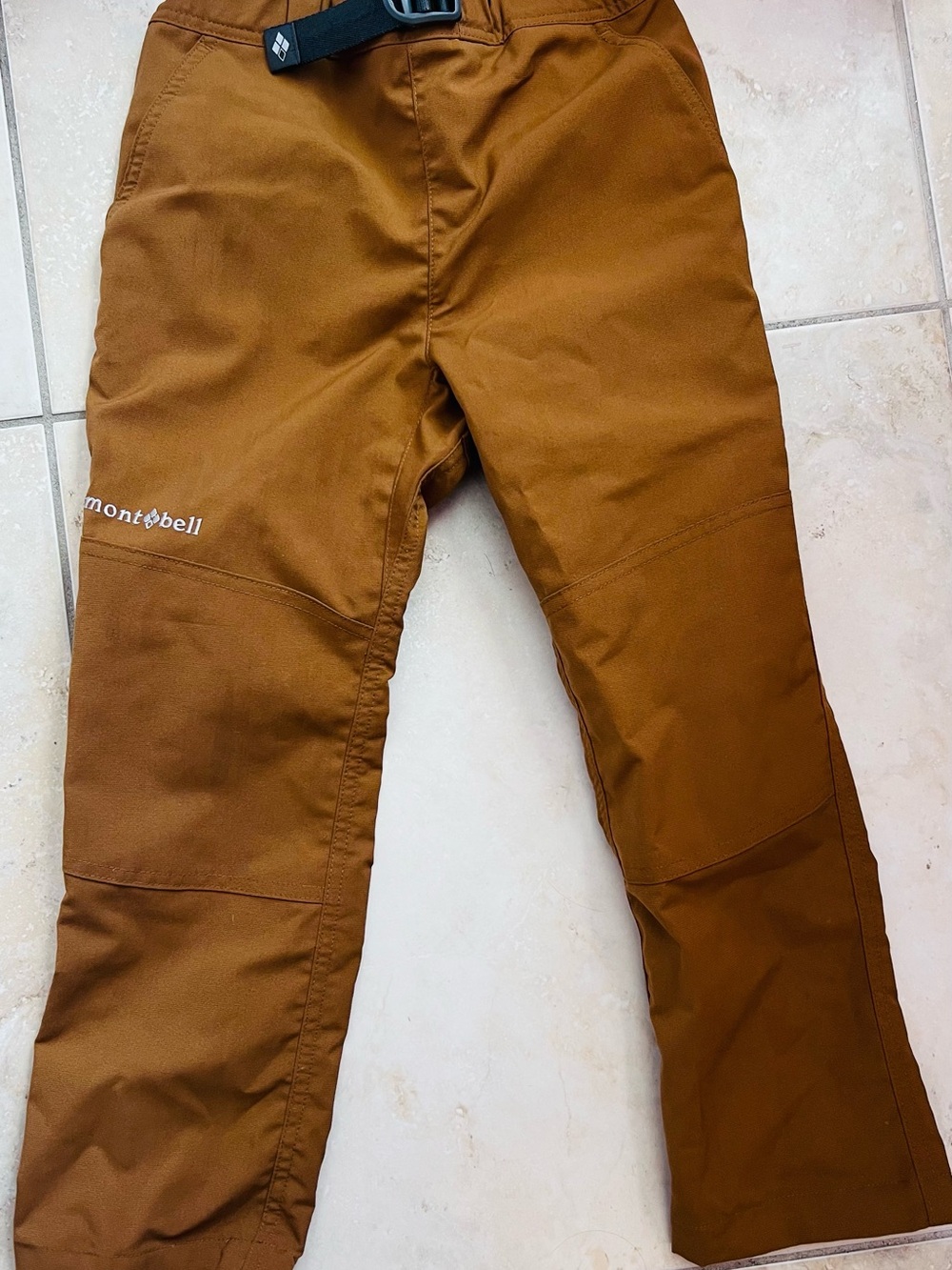 Montbell Kids 110 Brown Hiking Pants Belted Outdoor Gorpcore Trail Utility